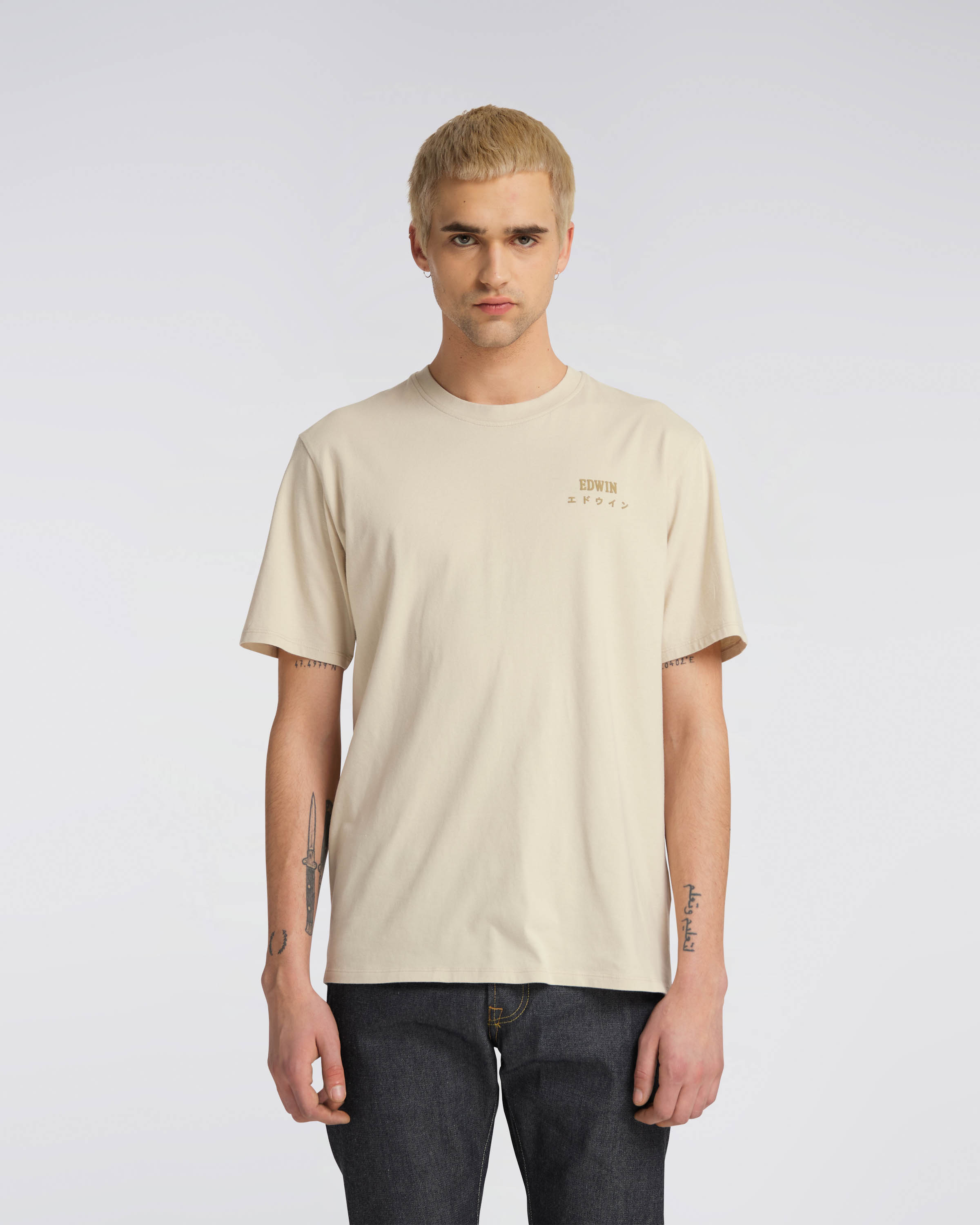 EDWIN Logo Chest T-Shirt - Pelican