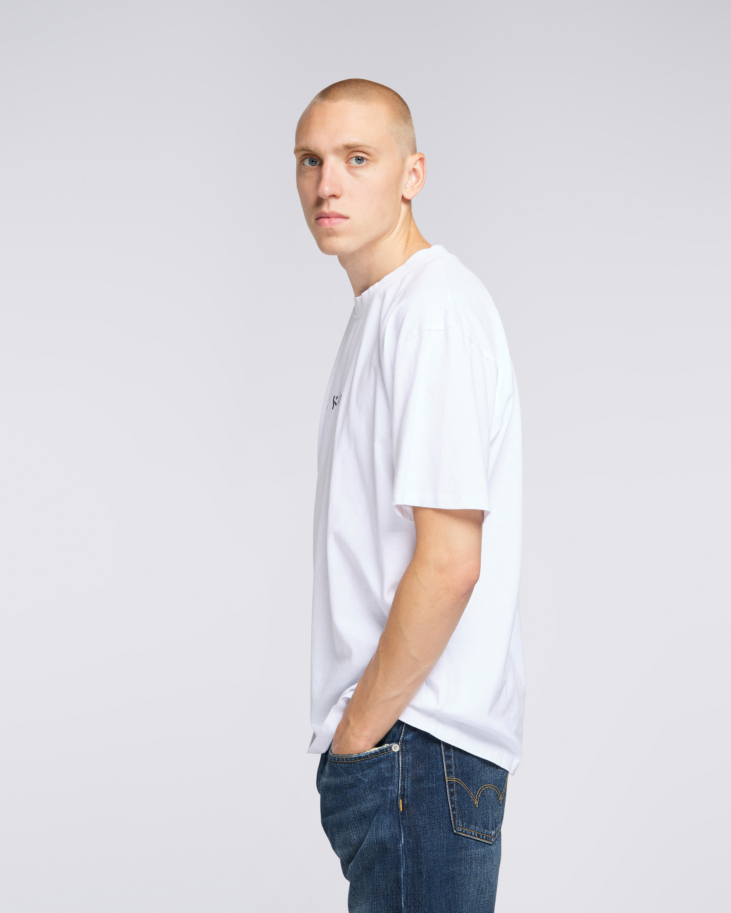 EDWIN Katakana Embroidery T-Shirt - White