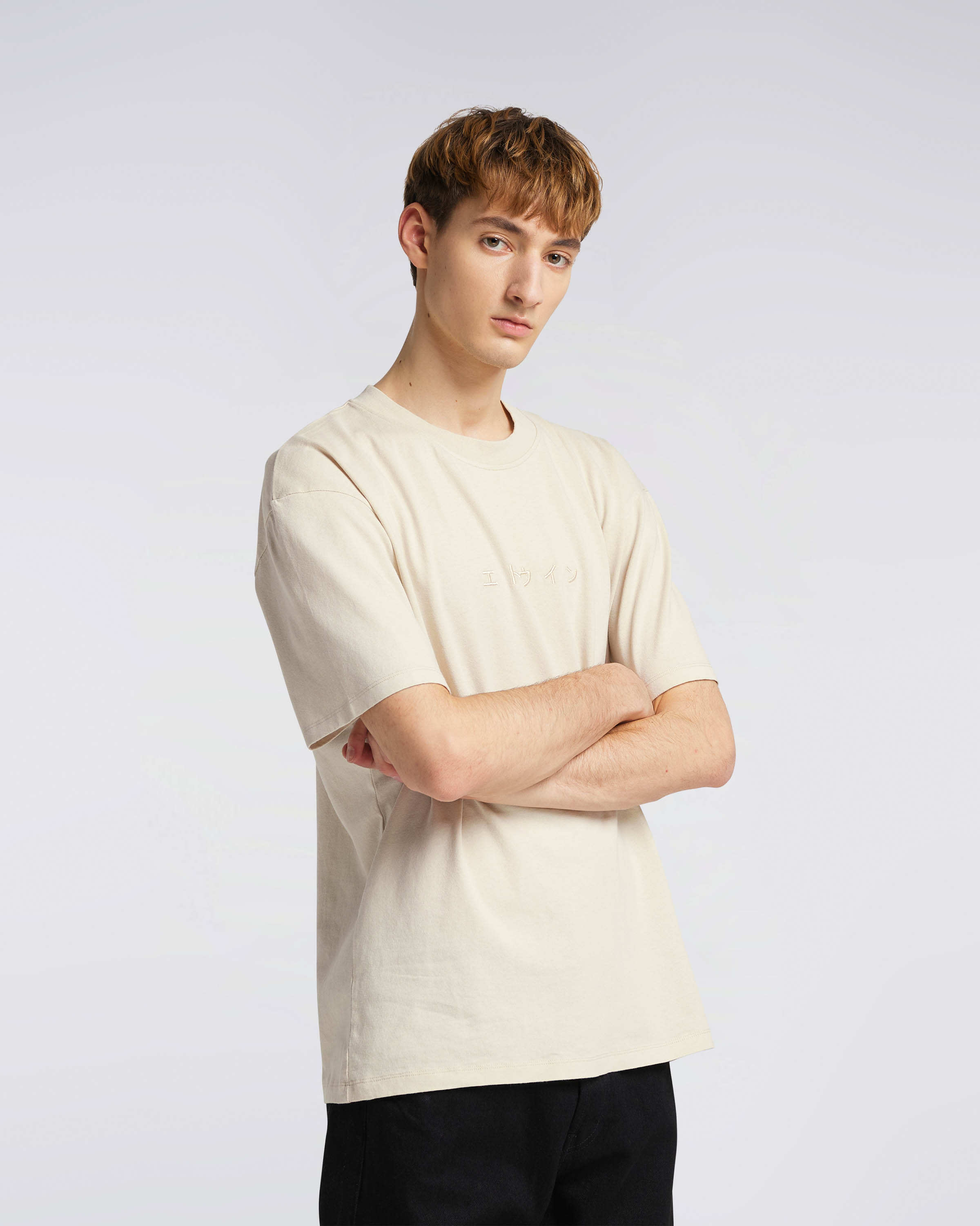 EDWIN Katakana Embroidery T-Shirt - Pelican