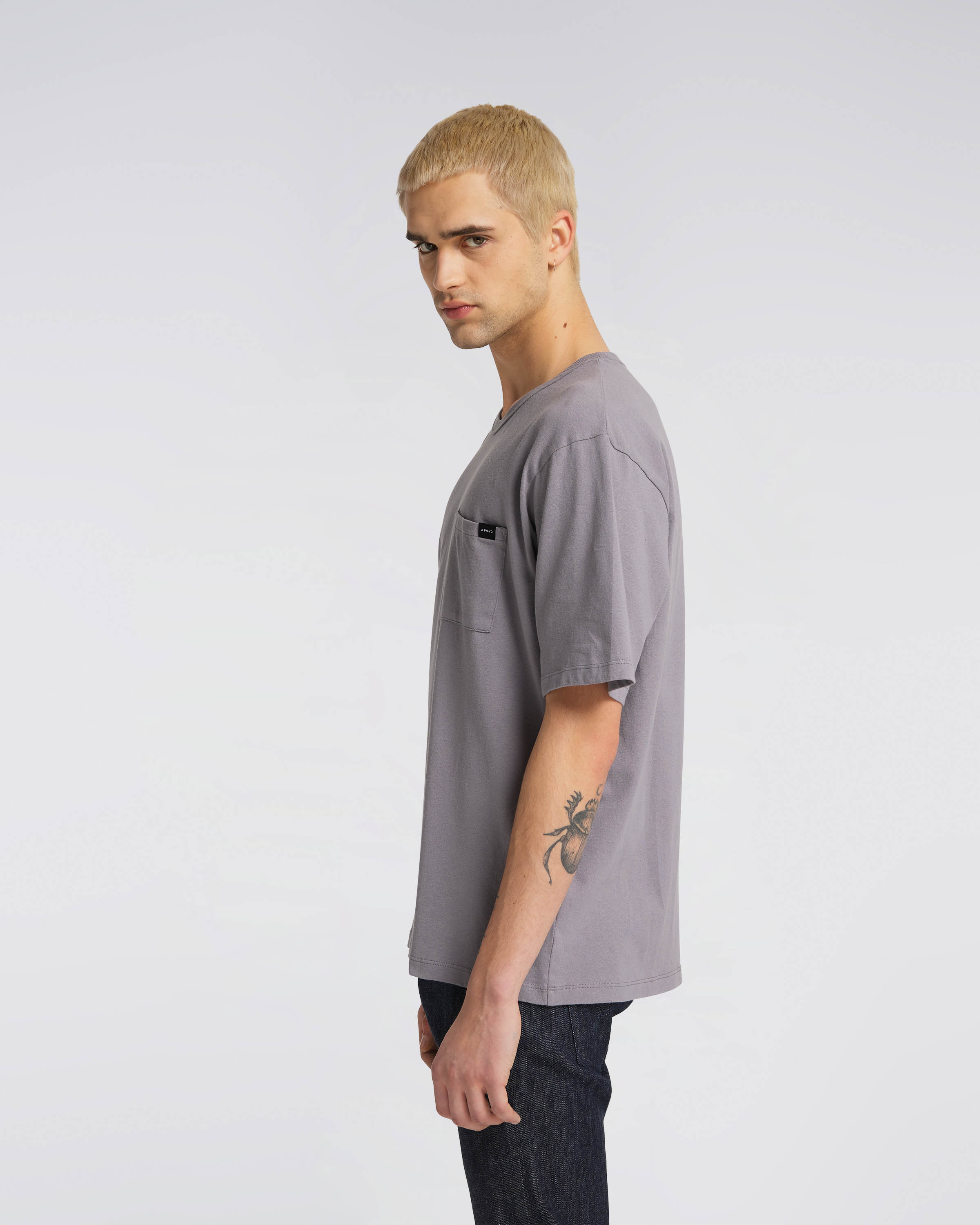 EDWIN Oversized Pocket T-Shirt - Frost Grey