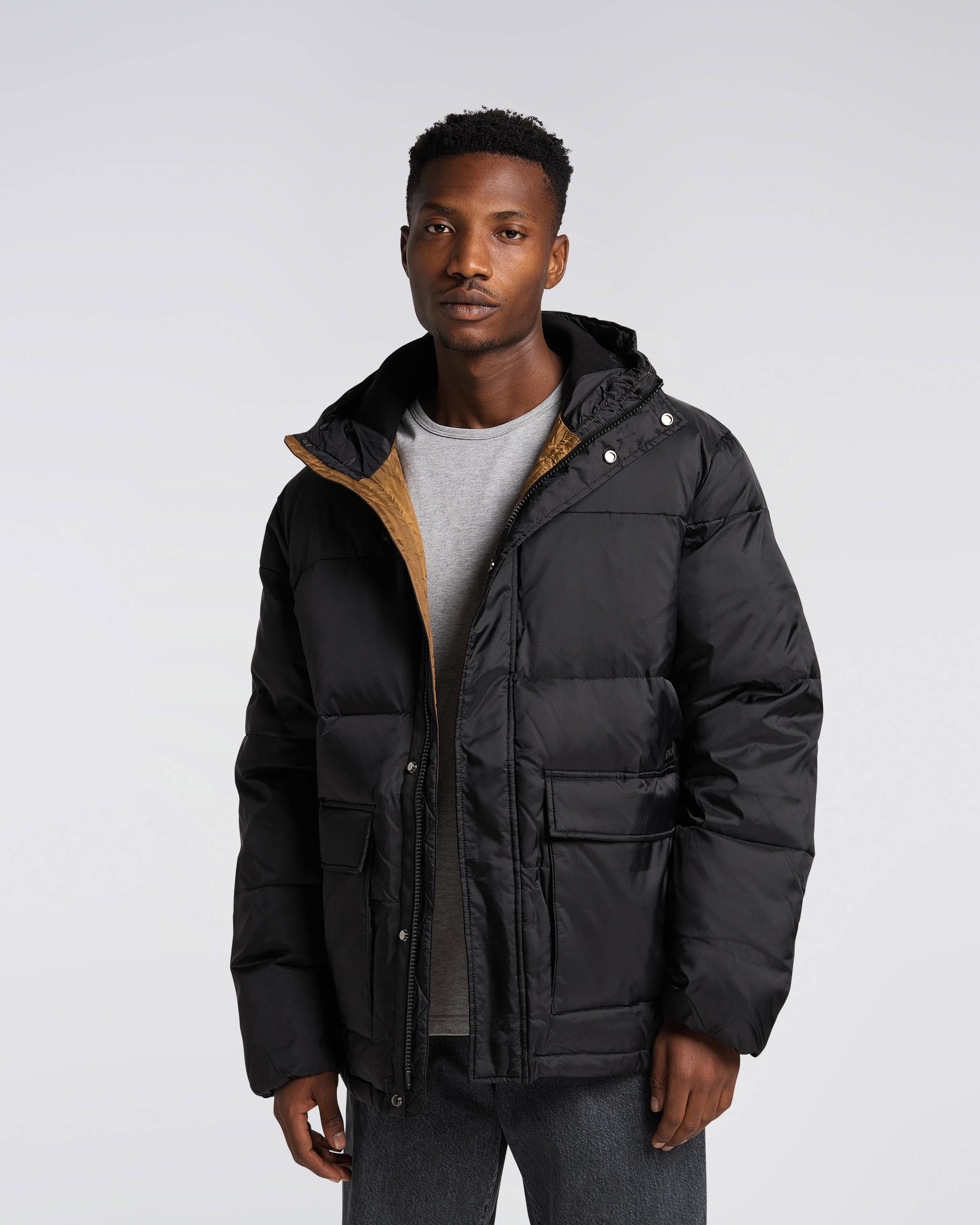 puffa jacket black