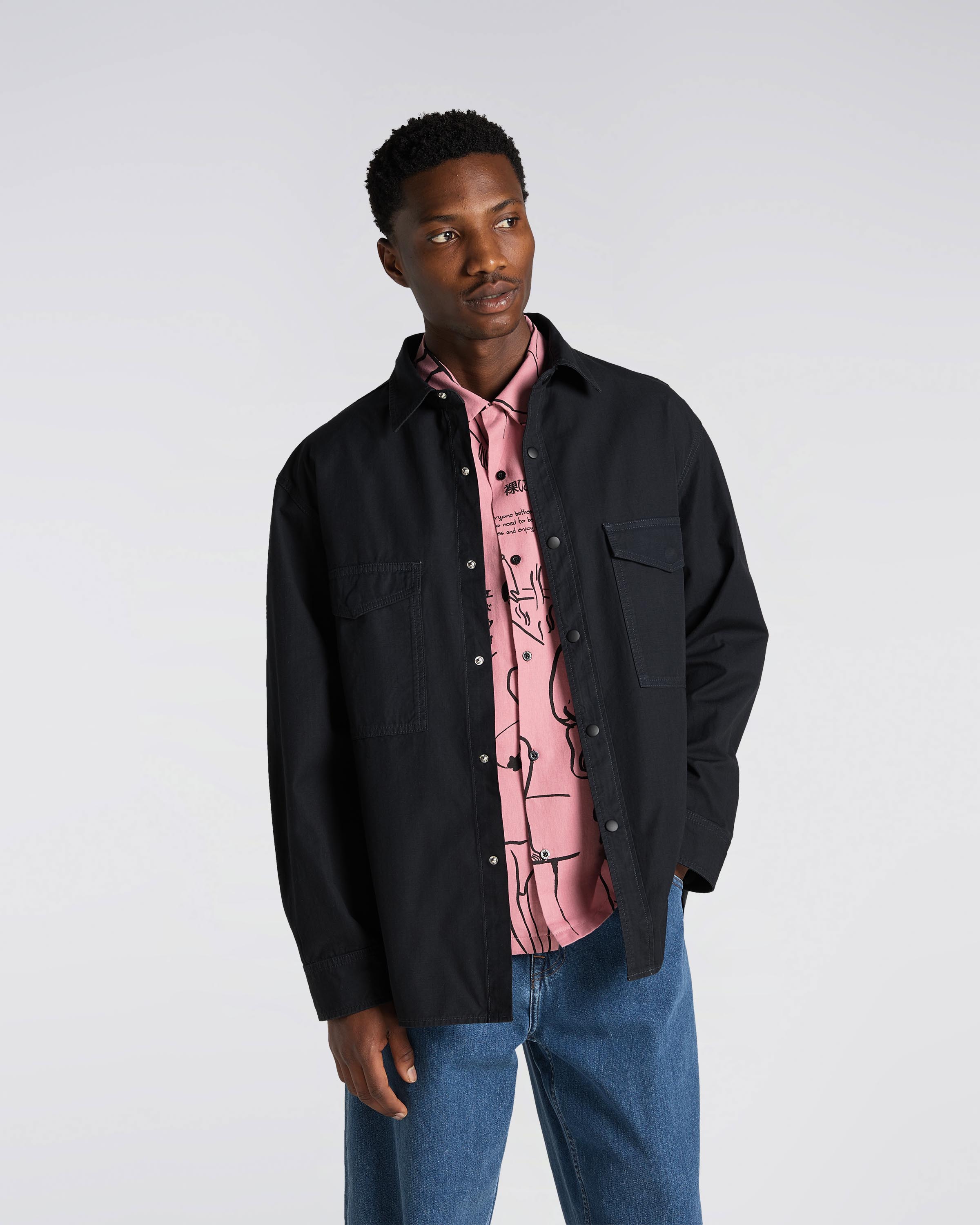 EDWIN Big Shirt LS - Black