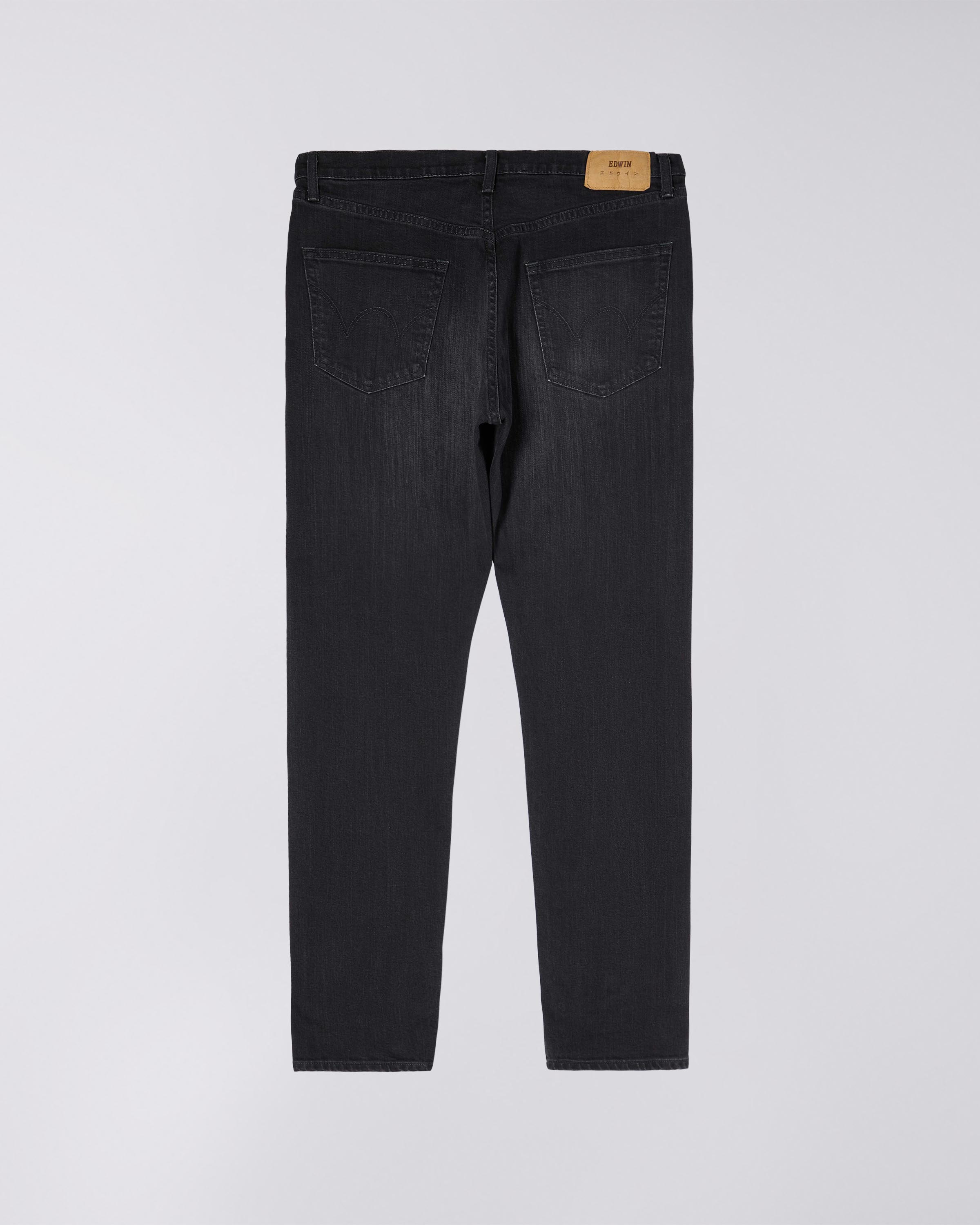 EDWIN Slim Tapered Jeans - Kaihara Black x Black Stretch Denim