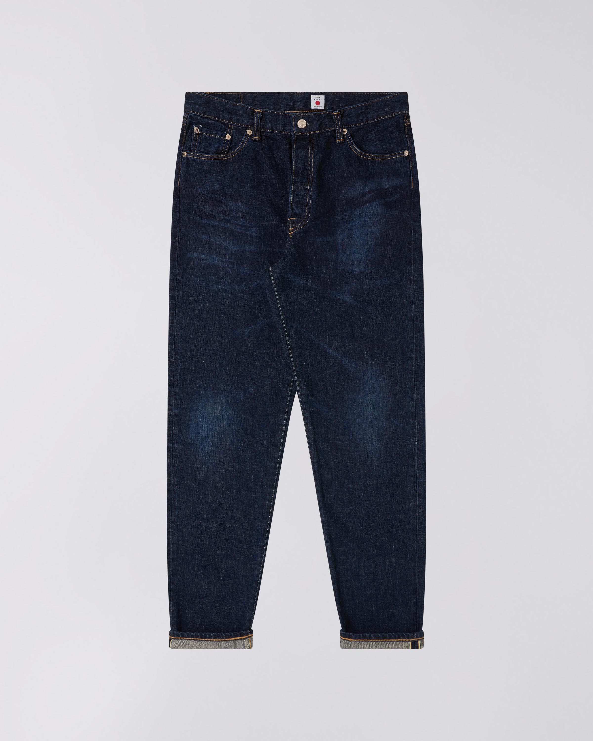 Edwin Denim Loose Tapered Nihon Menpu Dark Pure Indigo Selvedge Jeans in Blue for Men Mens Clothing Jeans Tapered jeans 