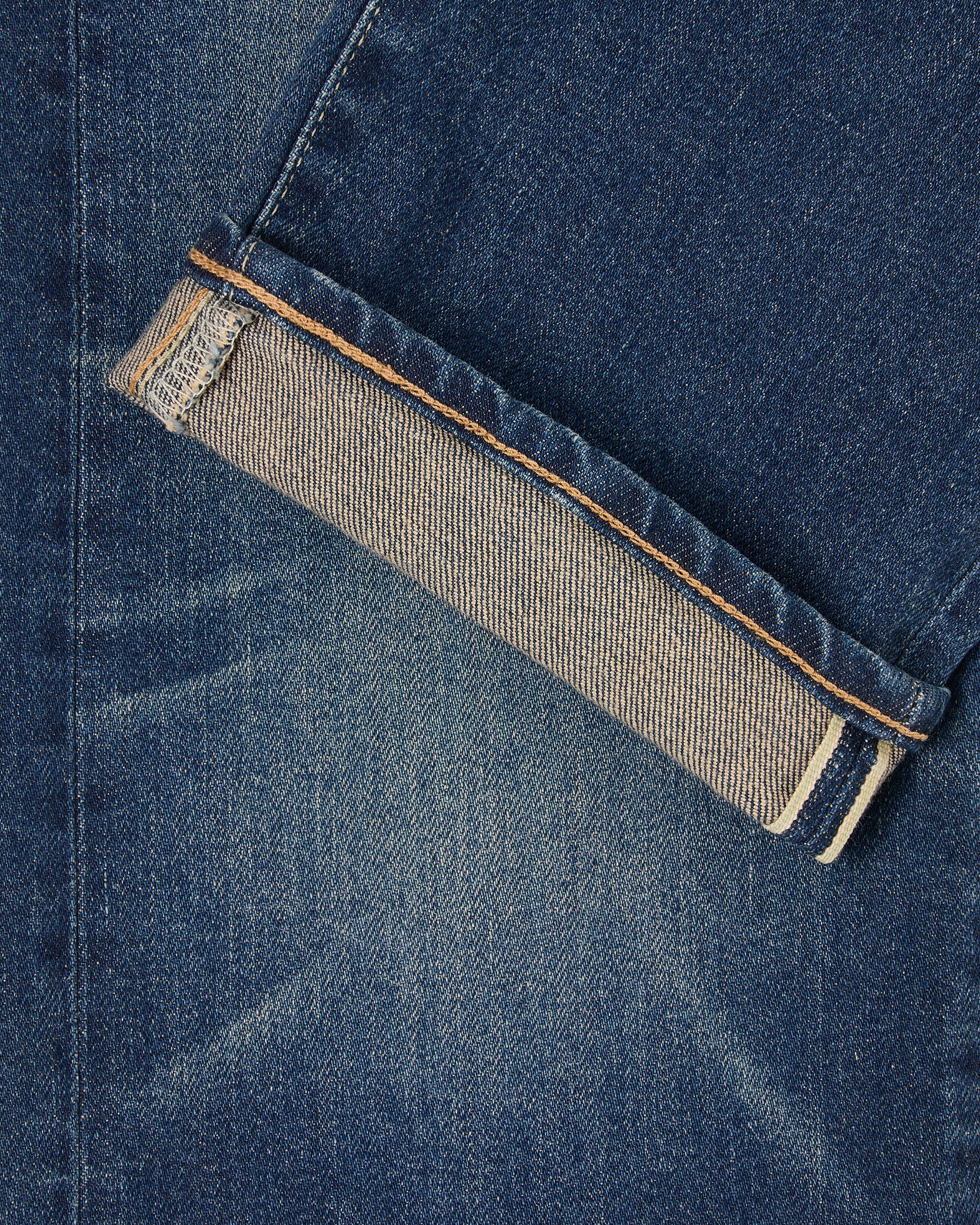 Regular Tapered Jeans - Kaihara Blue Stretch Denim - Blue mid dark used