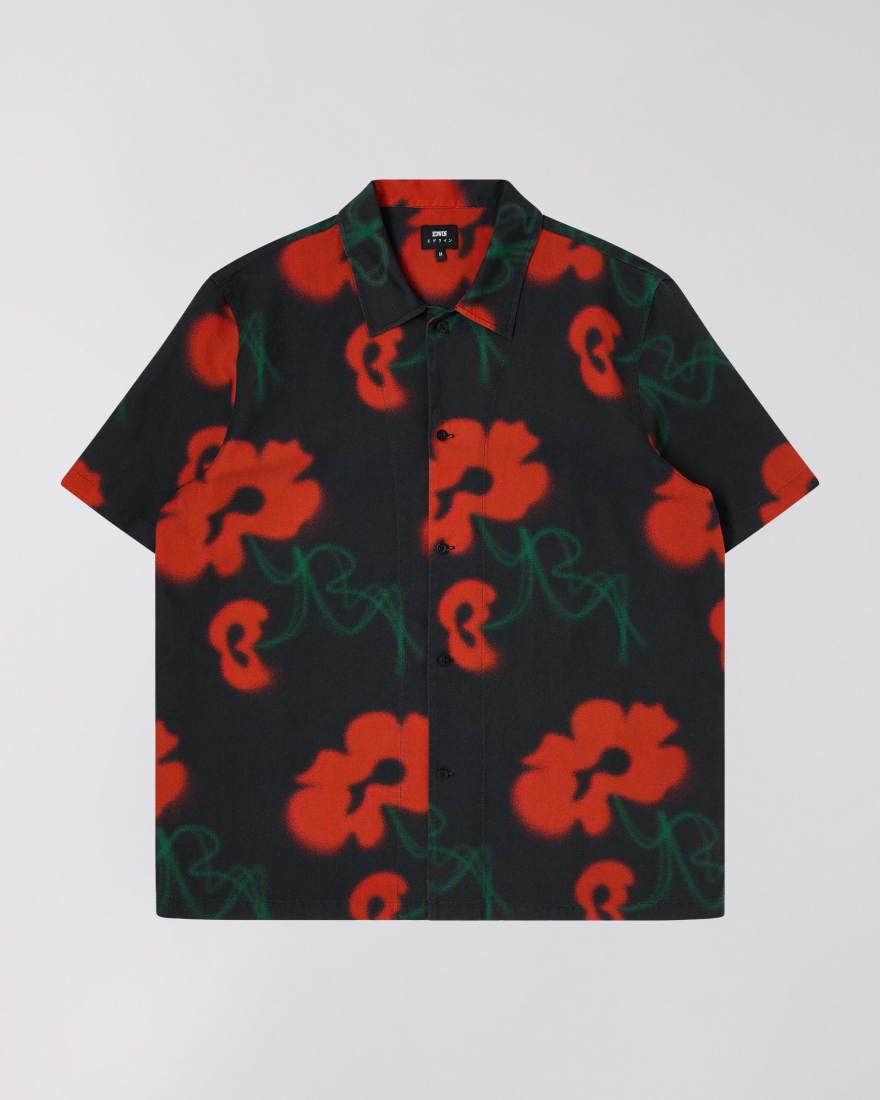EDWIN Garden Society Shirt SS Red / Black