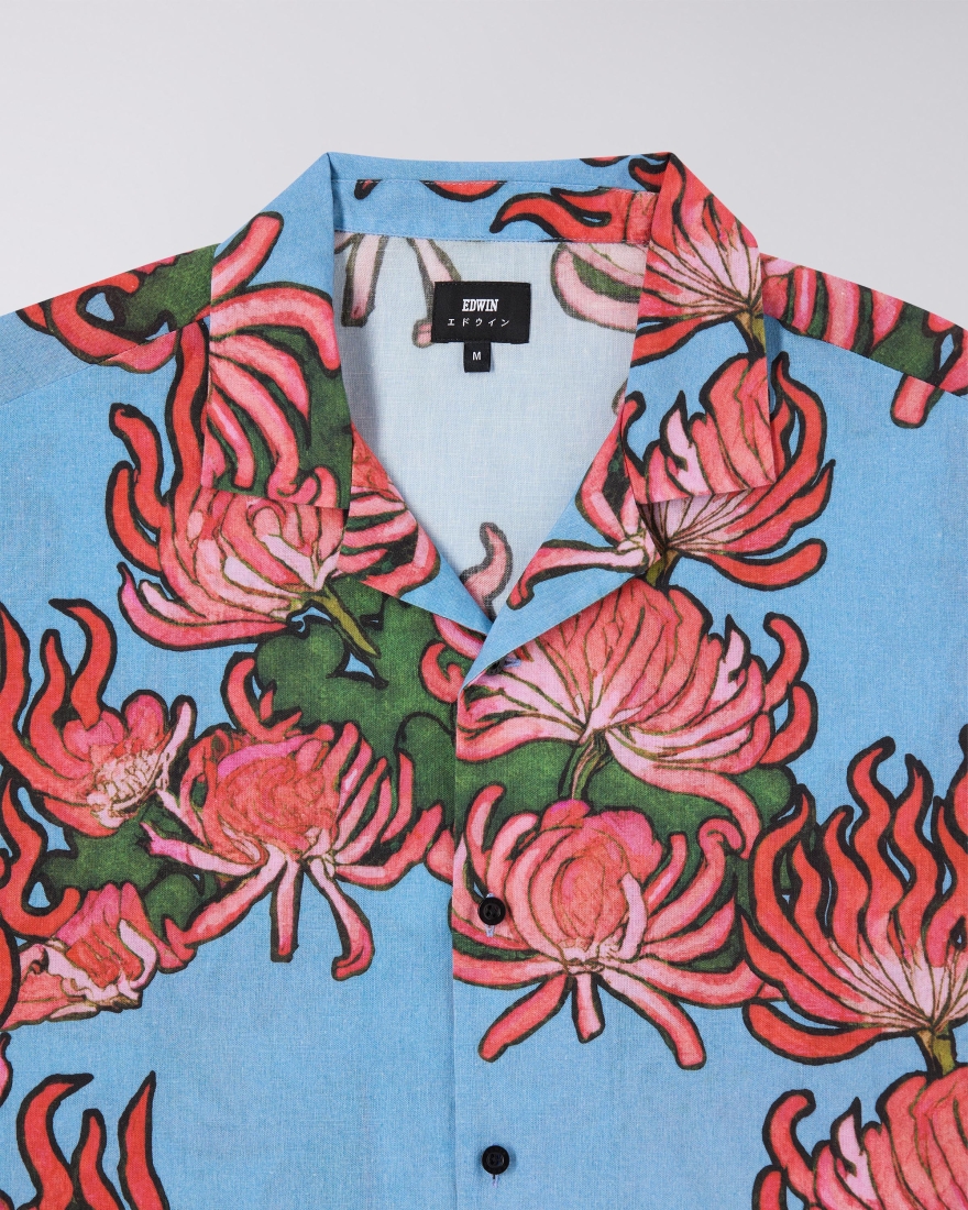 EDWIN Kiku Shirt SS Blue / Red