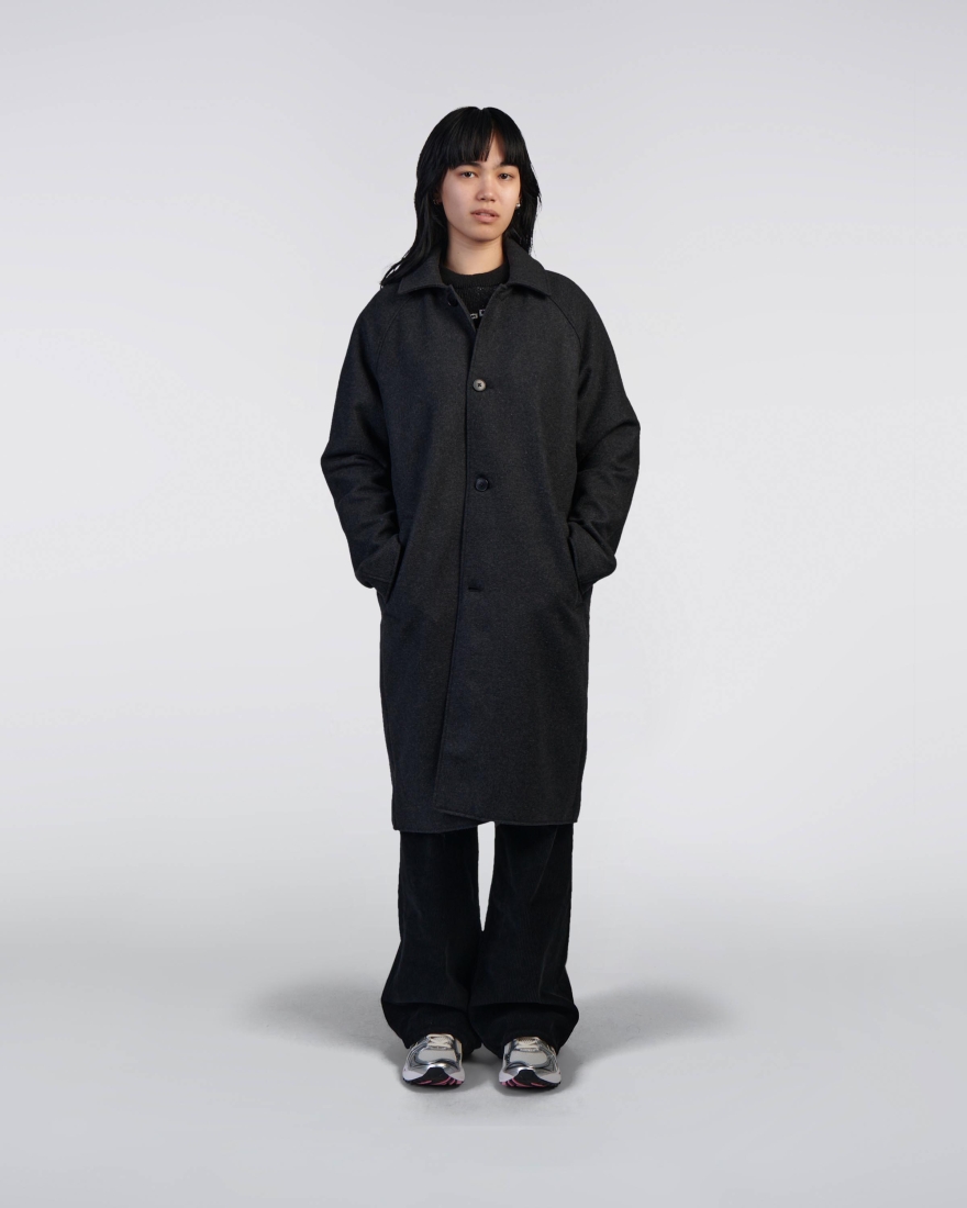 EDWIN Mac Wool Coat Dark Grey Marl