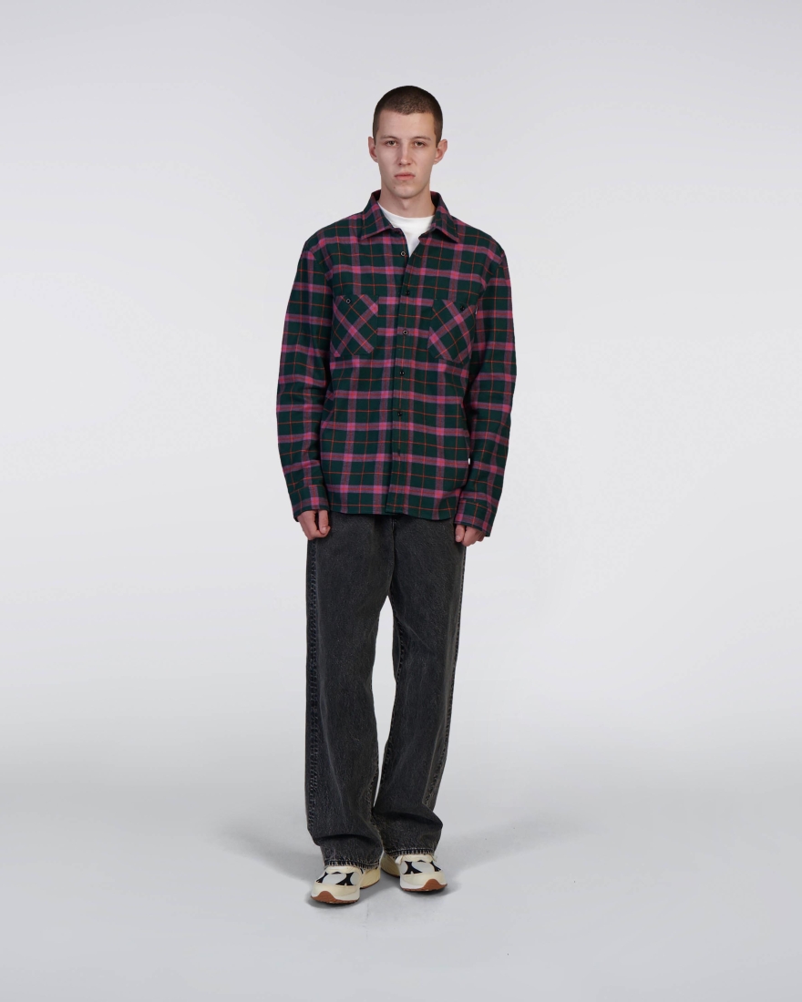EDWIN Millenium Shirt LS Green / Purple / Red
