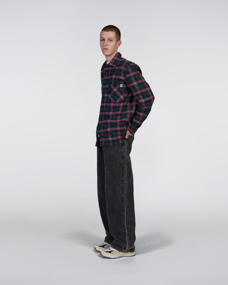 EDWIN Millenium Shirt LS Green / Purple / Red