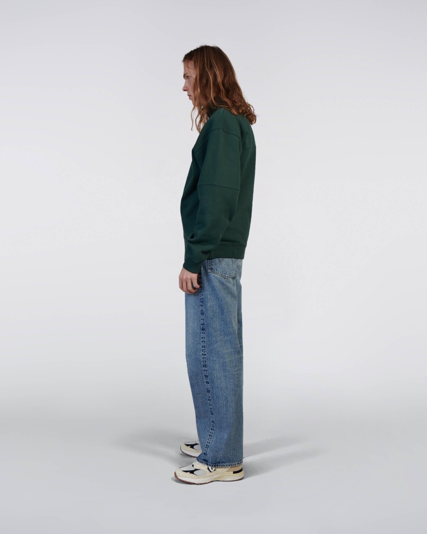 EDWIN Koji Half Zip Sweat Green Gables