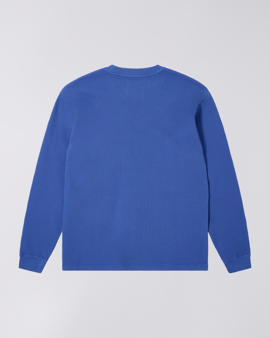 EDWIN Waffle Dizzy T-Shirt LS Deep Ultramarine
