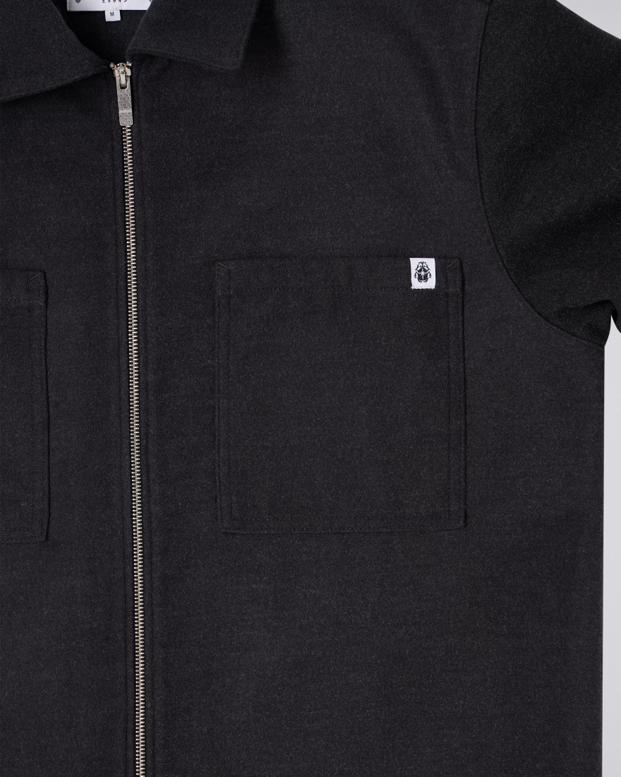 EDWIN Snug Overshirt LS Dark Grey Marl