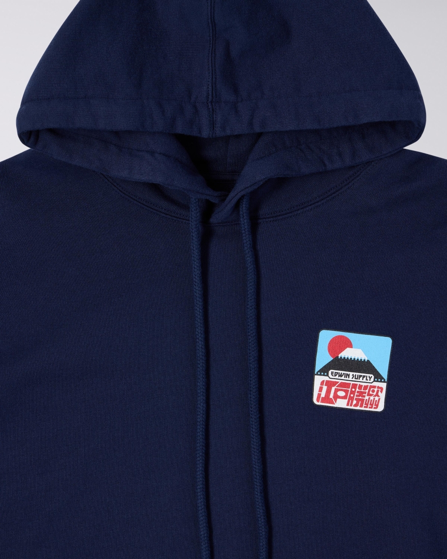 EDWIN Sunset On Fuji San Hoodie Sweat Maritime Blue