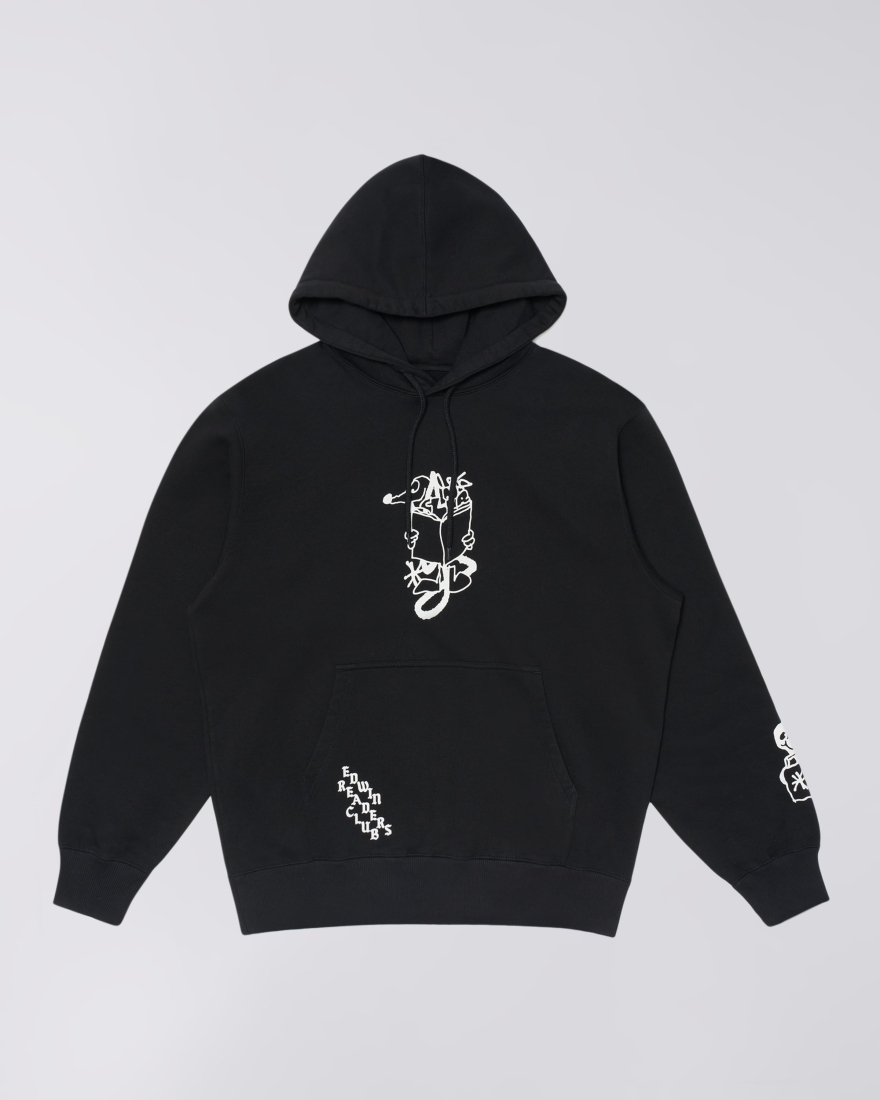 EDWIN Always Reading Hoodie Sweat Black