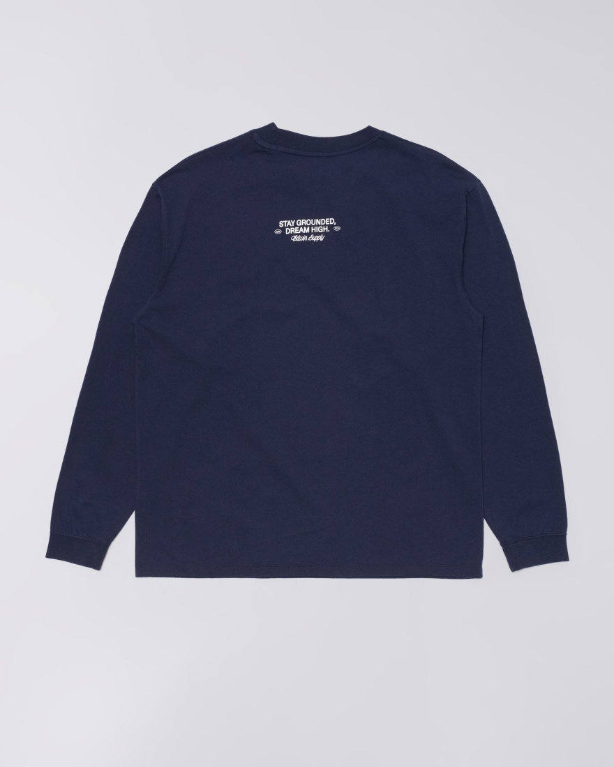 EDWIN Sunset On Fuji San Hoodie Sweat Maritime Blue