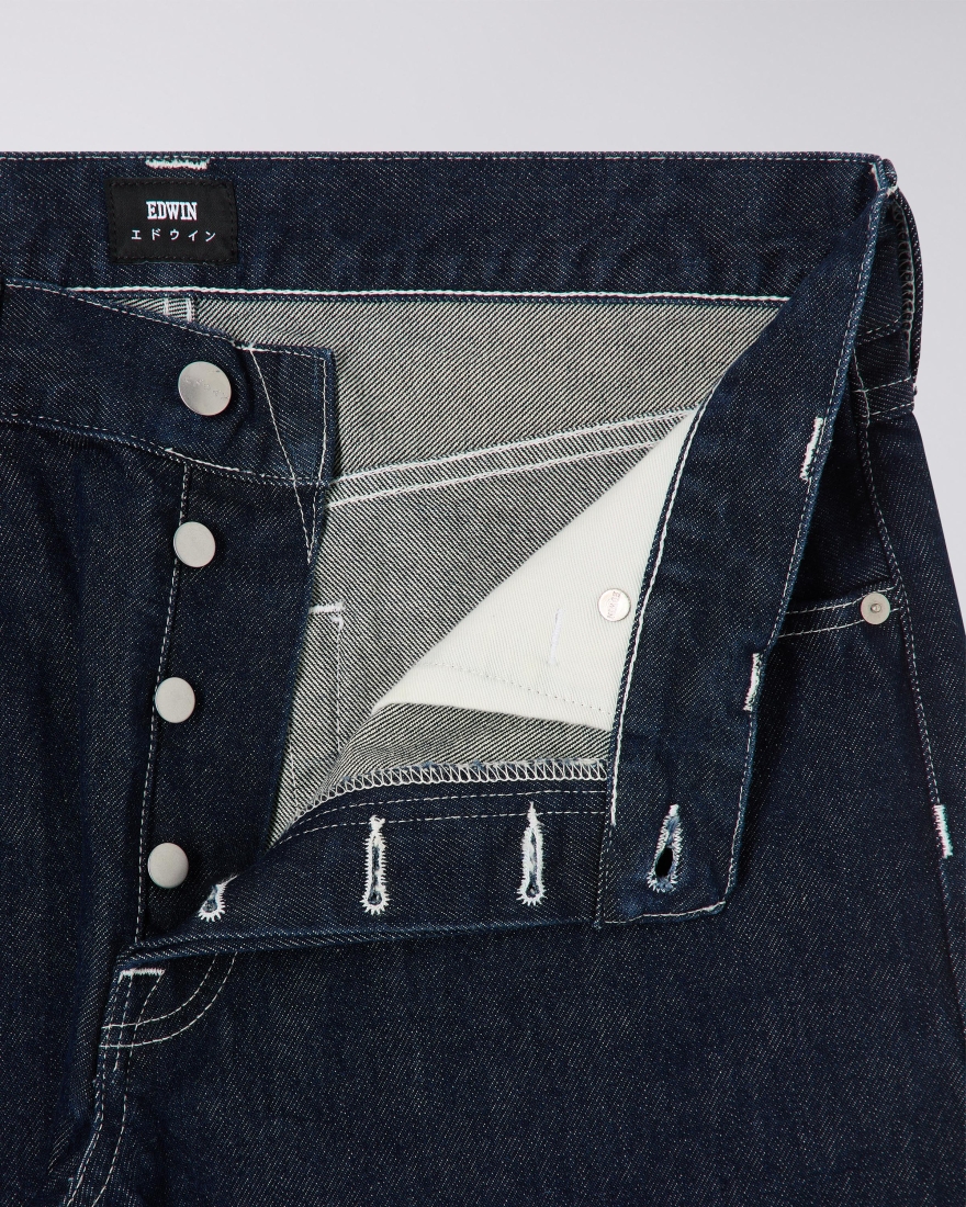 EDWIN Winter Landscape Shirt LS Whitecap Gray / Navy Blazer