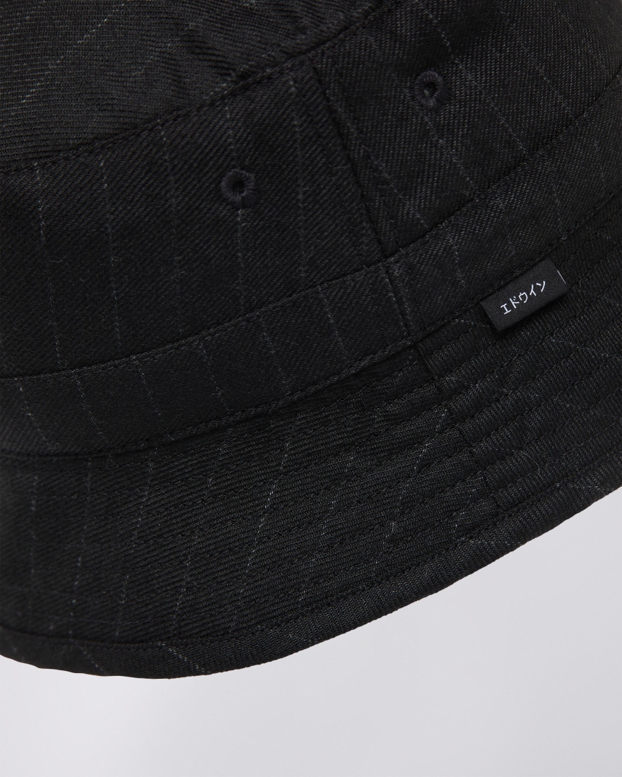 EDWIN Bucket Hat Lined Black / White Line Stripes