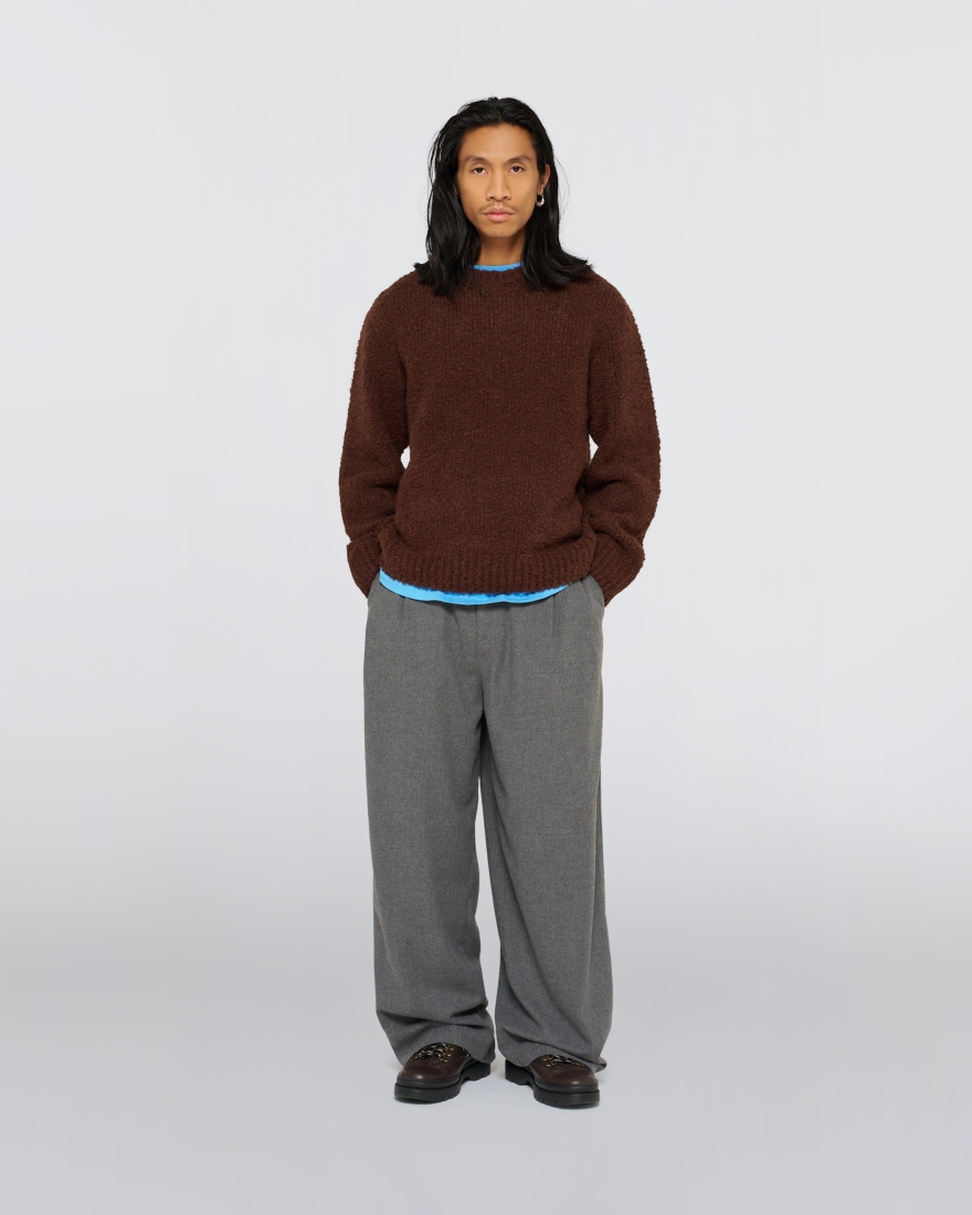 EDWIN Dun Textured Sweater Rum Raisin