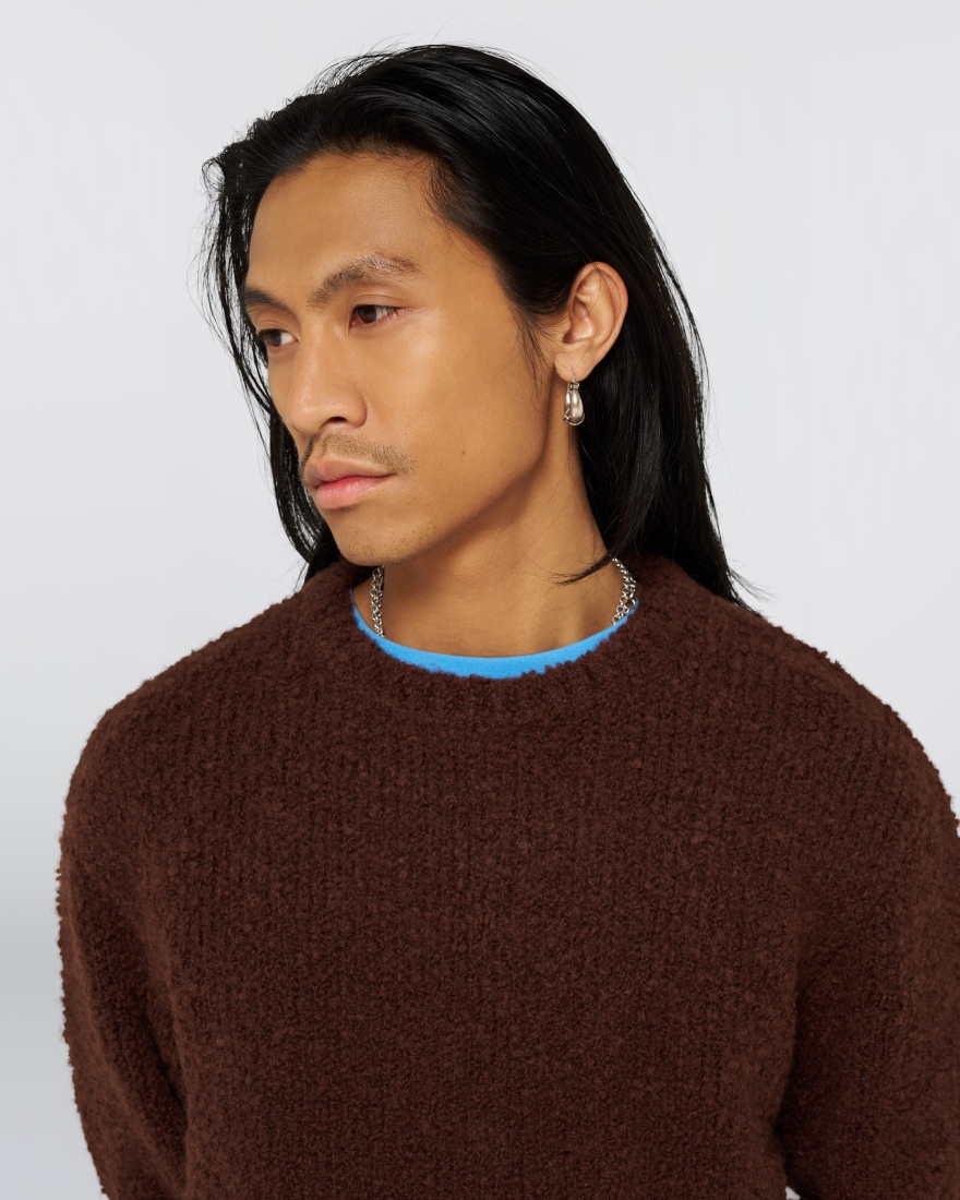 EDWIN Dun Textured Sweater Rum Raisin