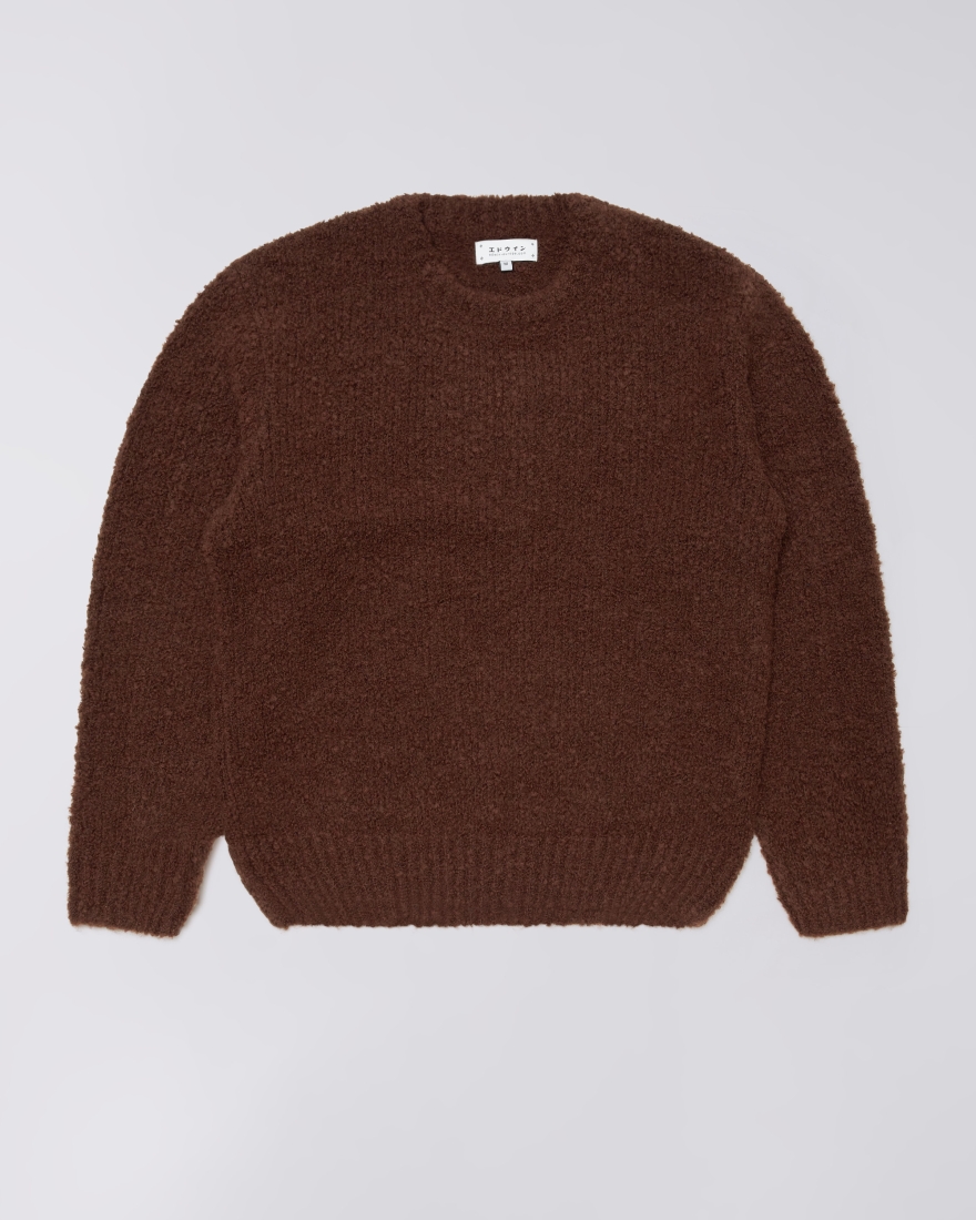 EDWIN Dun Textured Sweater Rum Raisin