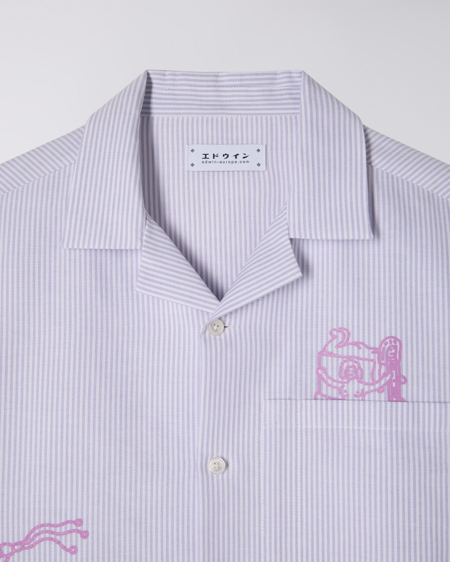 EDWIN Edwin Reader's Club Shirt SS Lila / White