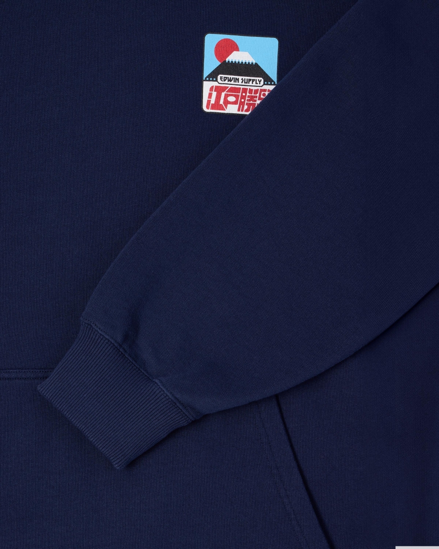 EDWIN Sunset On Fuji San Hoodie Sweat Maritime Blue