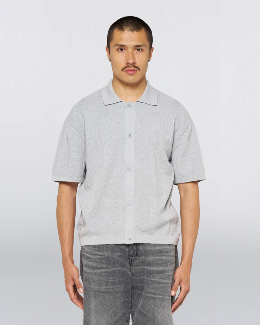 EDWIN Luis Buttoned Polo Grey