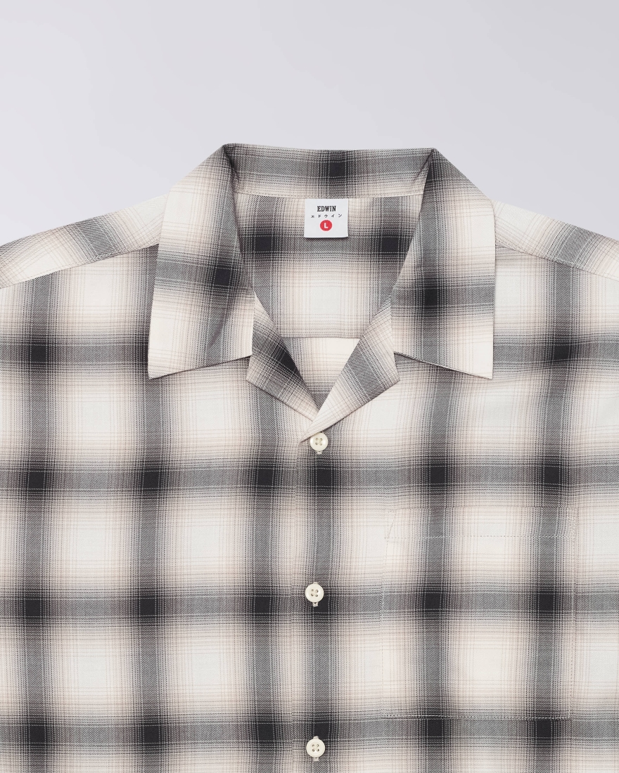 EDWIN Open Collar Shirt Beige / Black