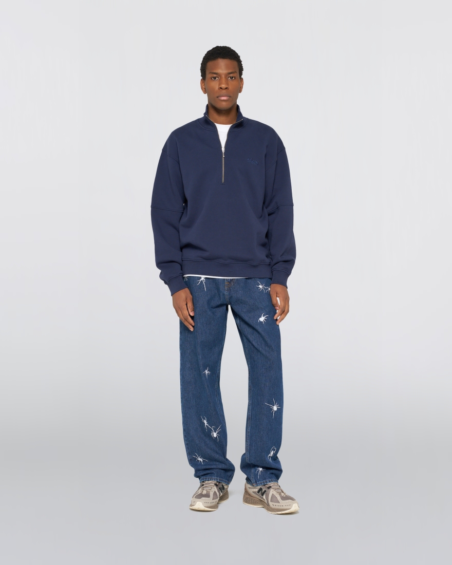 EDWIN Koji Half Zip Sweat Maritime Blue
