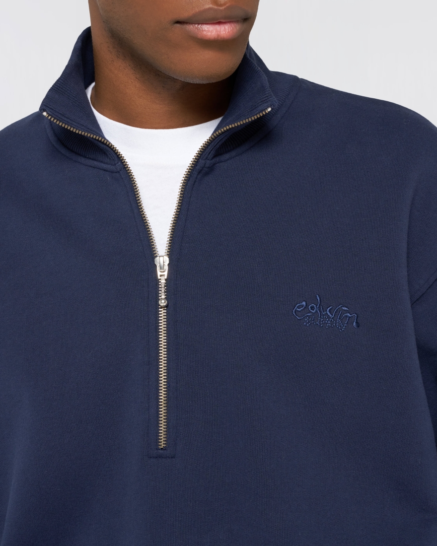 EDWIN Koji Half Zip Sweat Maritime Blue