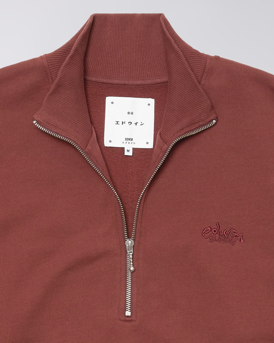 EDWIN Koji Half Zip Sweat Rum Raisin