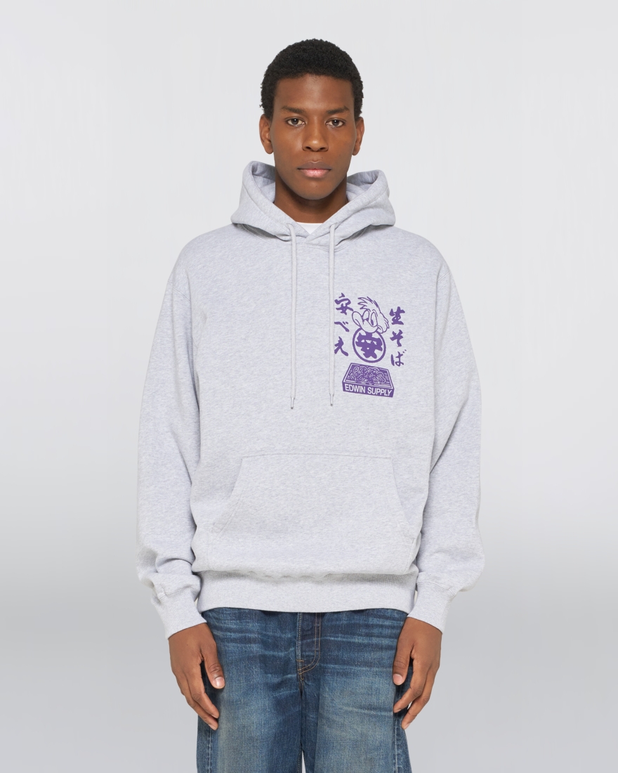 EDWIN Soba Yasubé Hoodie Sweat Grey Marl