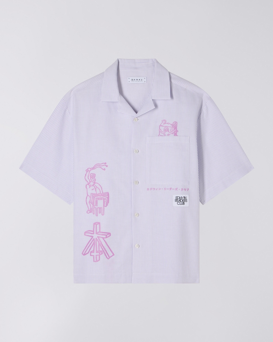 EDWIN Edwin Reader's Club Shirt SS Lila / White