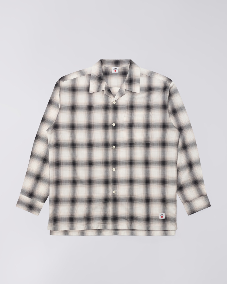 EDWIN Open Collar Shirt Beige / Black