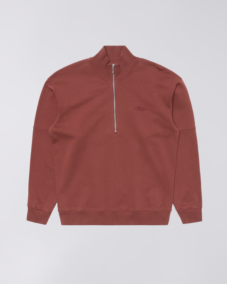EDWIN Koji Half Zip Sweat Rum Raisin