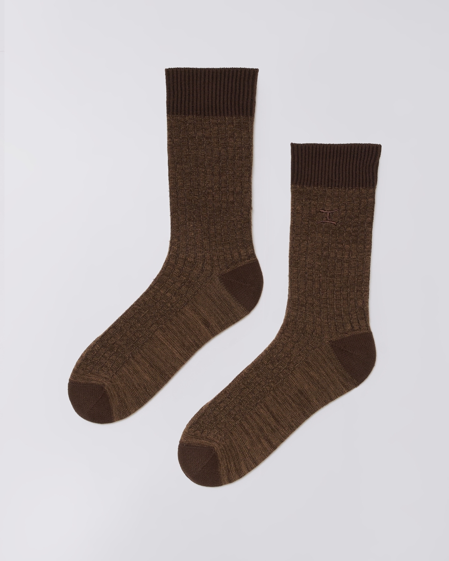 EDWIN Ribflip Socks Dark Brown