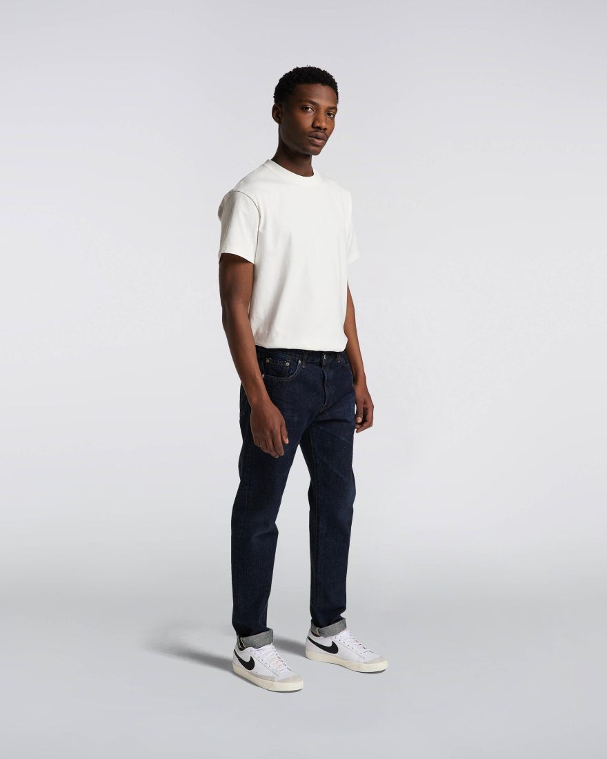 EDWIN Slim Tapered Jeans - Nihon Menpu Dark Pure Indigo Rainbow