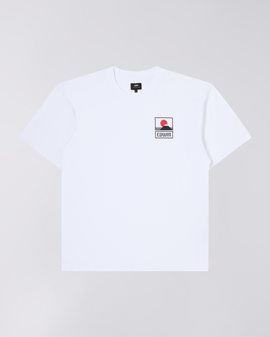 EDWIN Sunset On Mt Fuji T-Shirt White