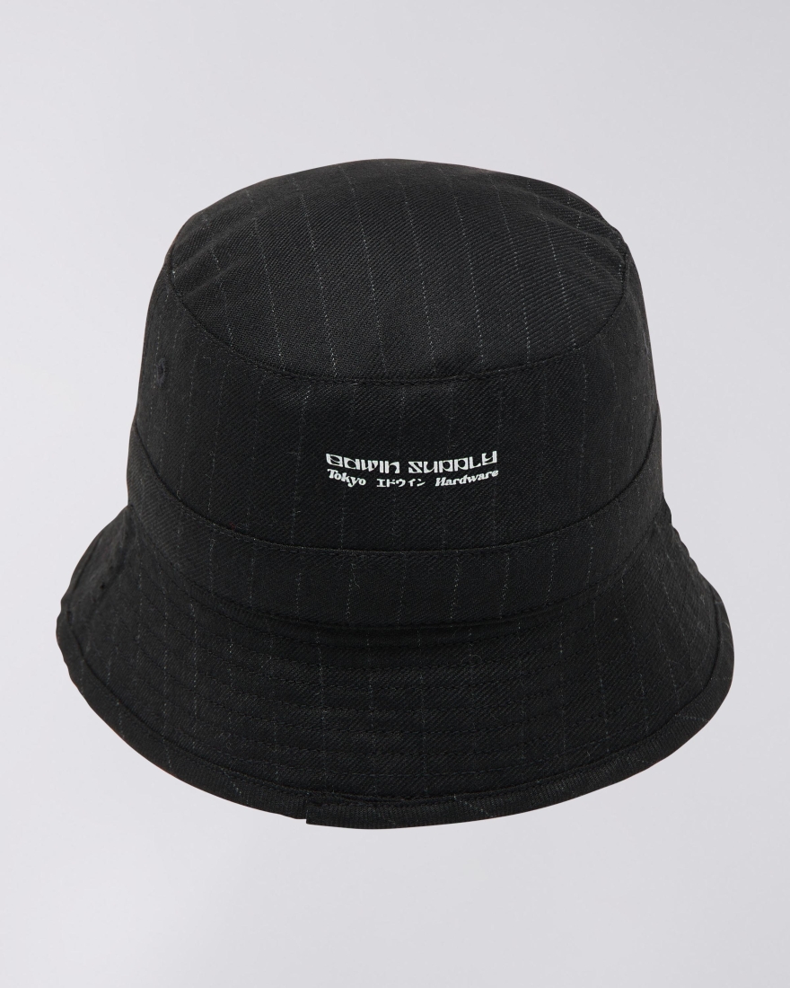 EDWIN Bucket Hat Lined Black / White Line Stripes