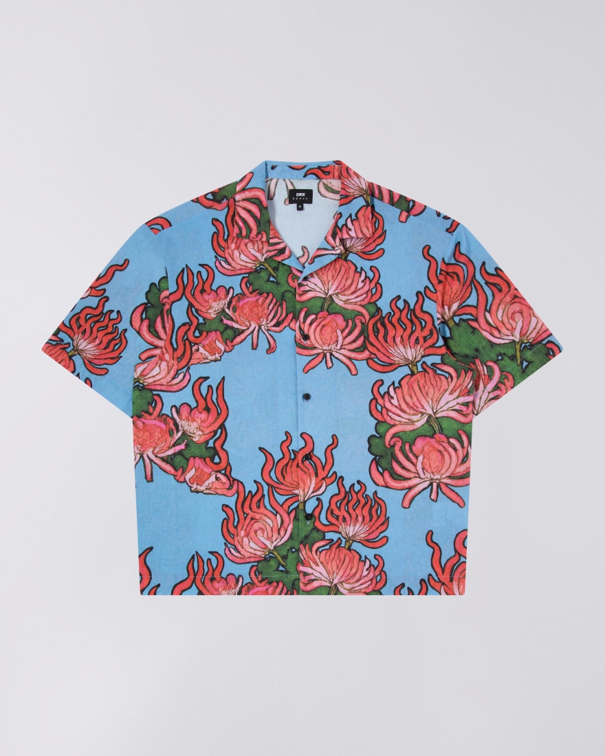 EDWIN Kiku Shirt SS Blue / Red