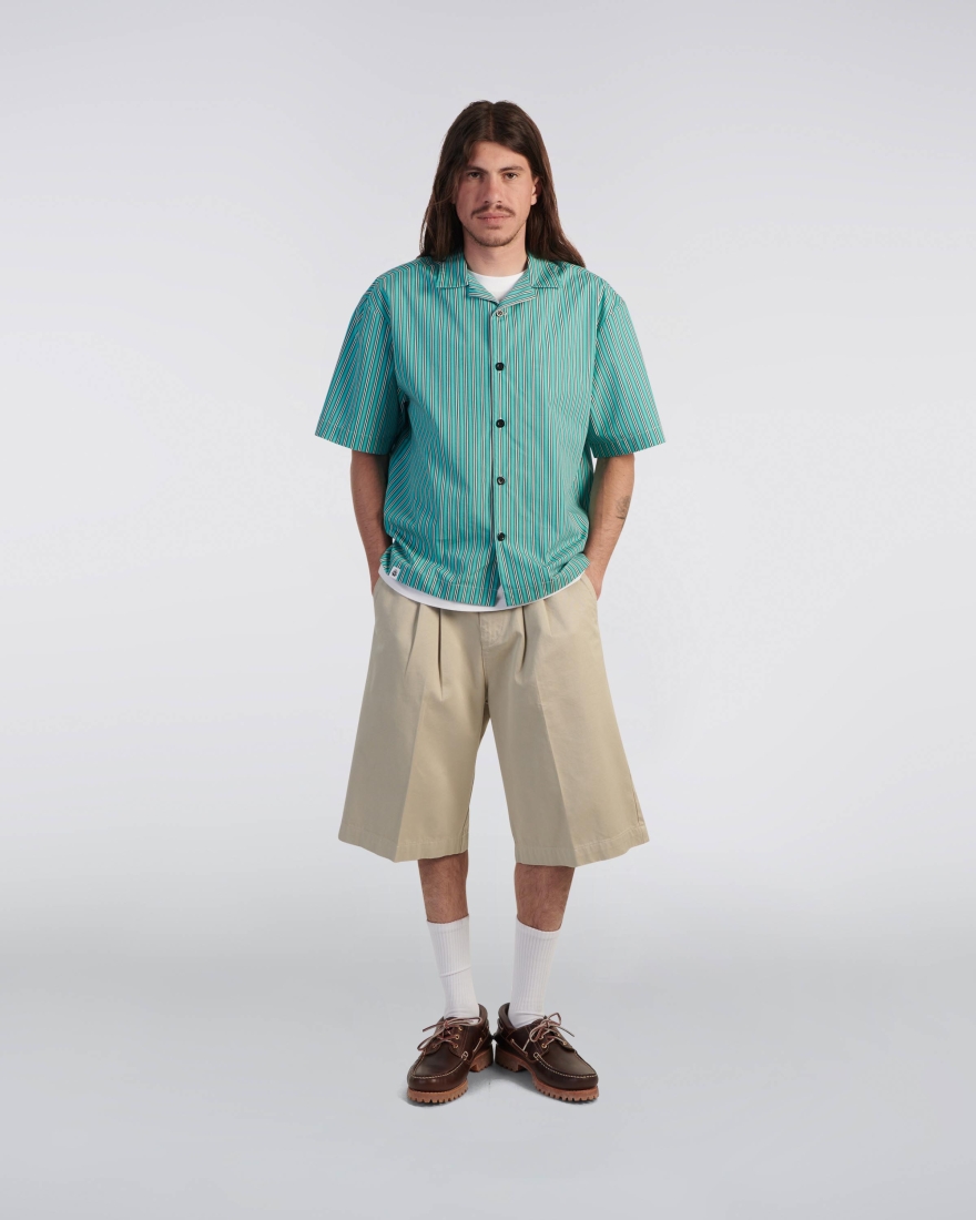 EDWIN Saga Shirt SS Green / White