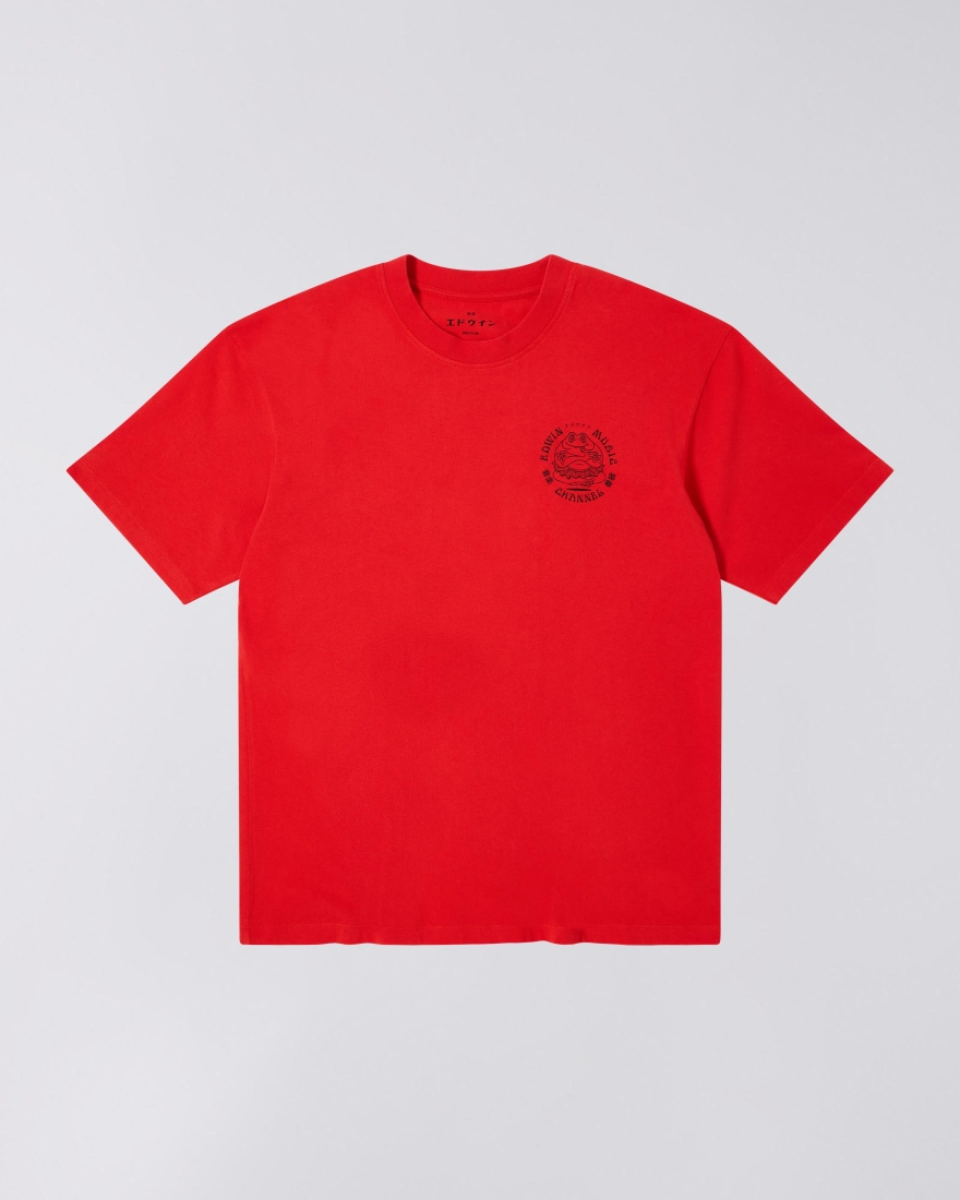 EDWIN Edwin Music Channel T-Shirt Fiery Red