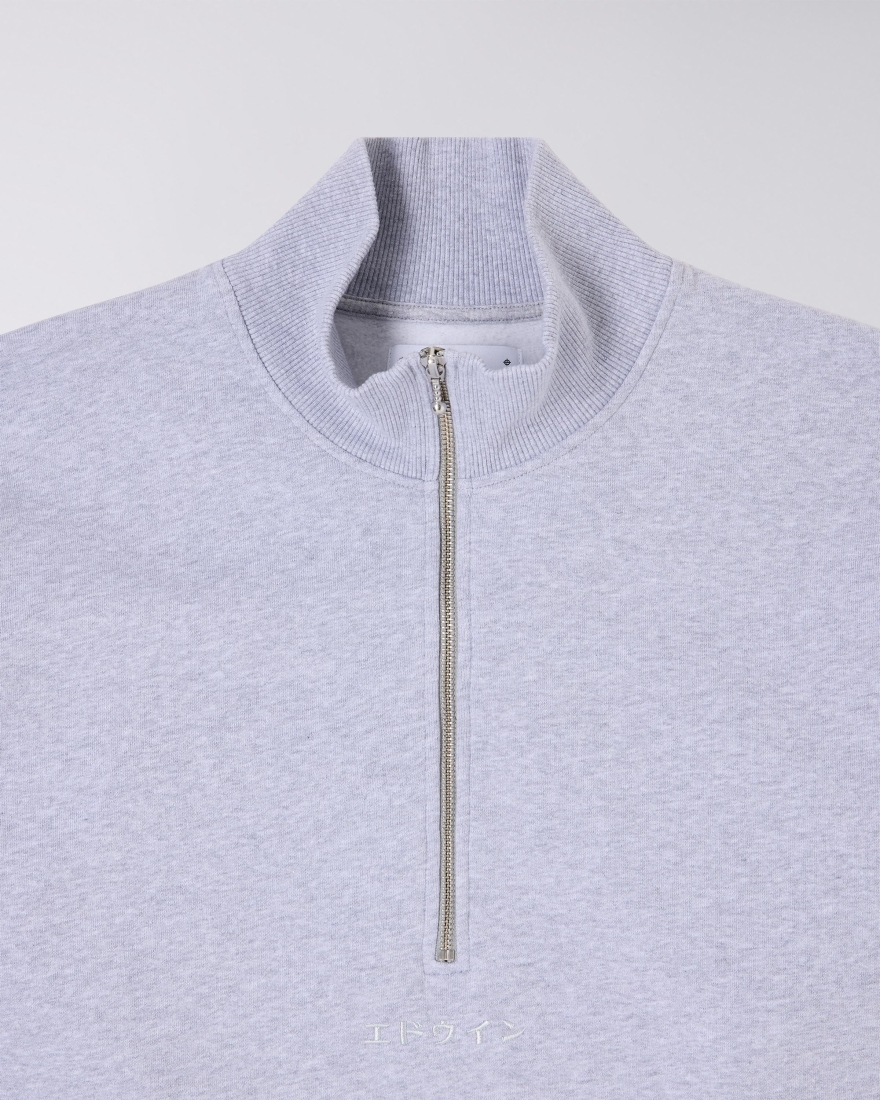EDWIN Koji Half Zip Sweat Grey Marl