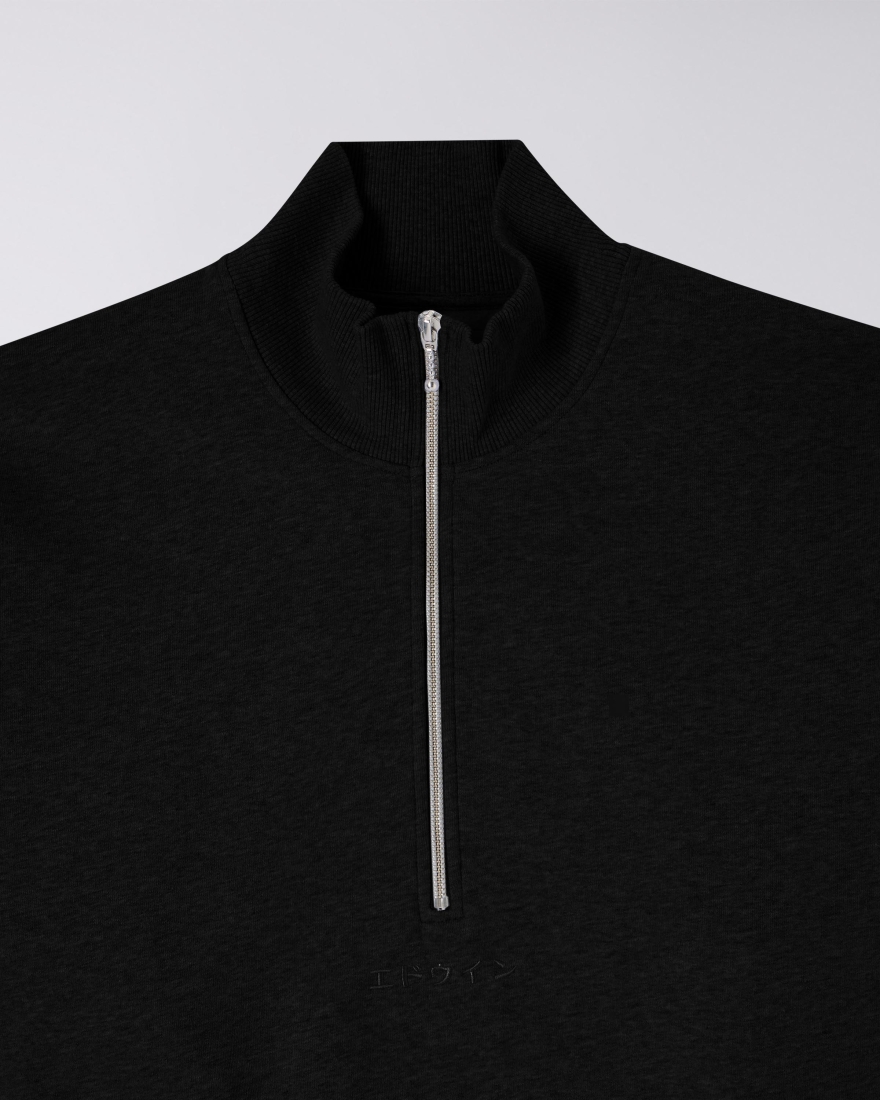 EDWIN Koji Half Zip Sweat Black