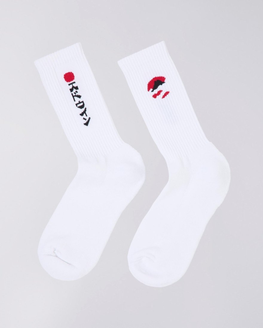EDWIN Kamifuji Socks White