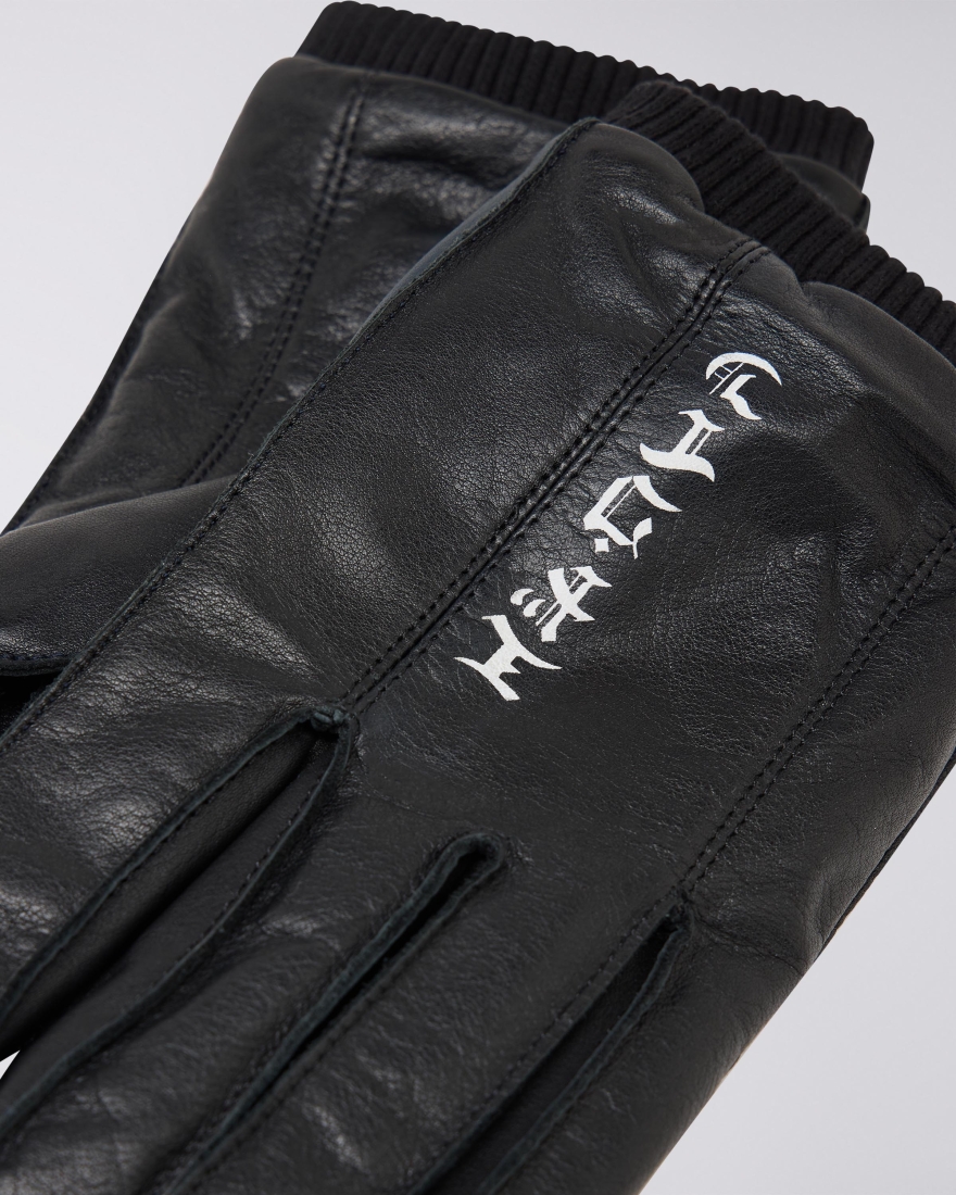 EDWIN Motor Leather Gloves Black / Navy
