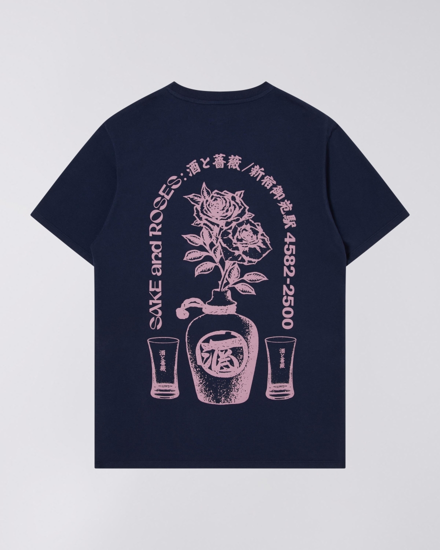 EDWIN Sake And Roses T-Shirt  Maritime Blue