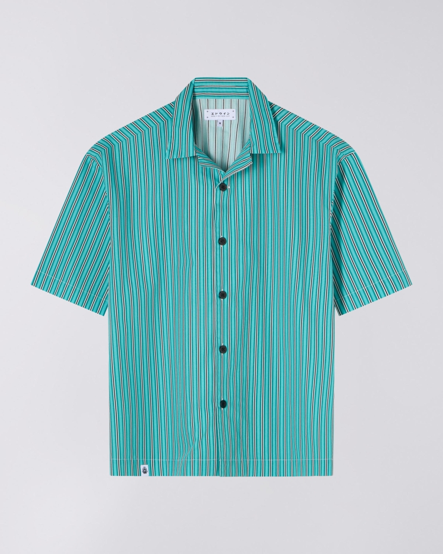 EDWIN Saga Shirt SS Green / White