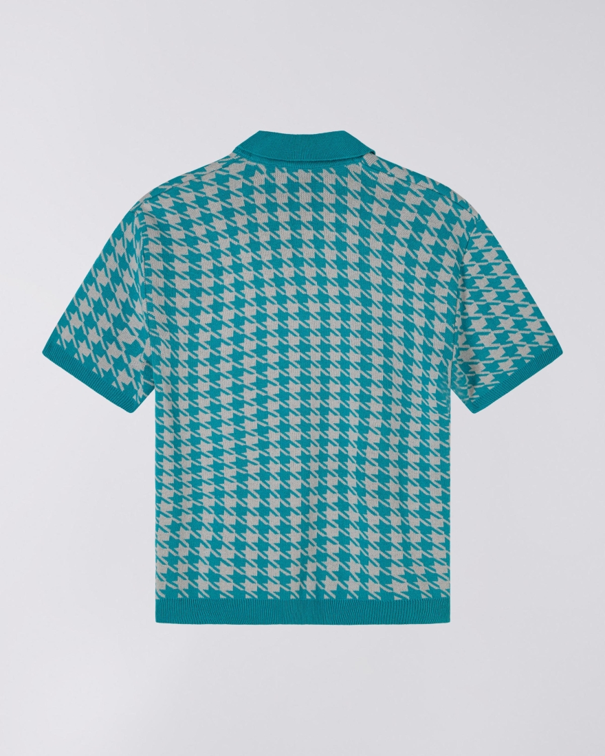 EDWIN Jax Polo Knit Blue / Light Grey